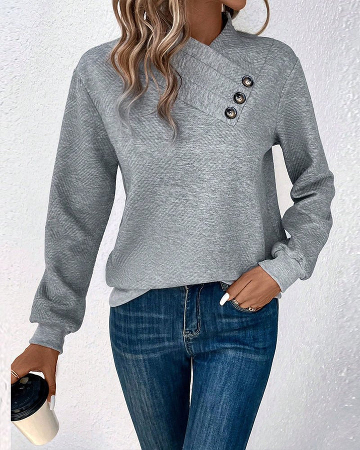 Button Accent Pullover