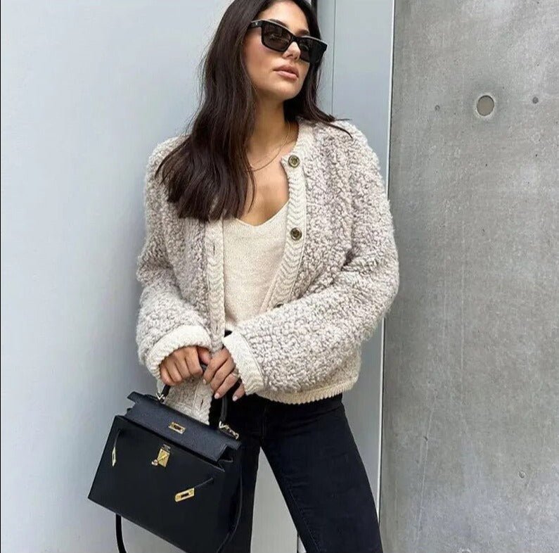 Buttoned Sherpa Cardigan