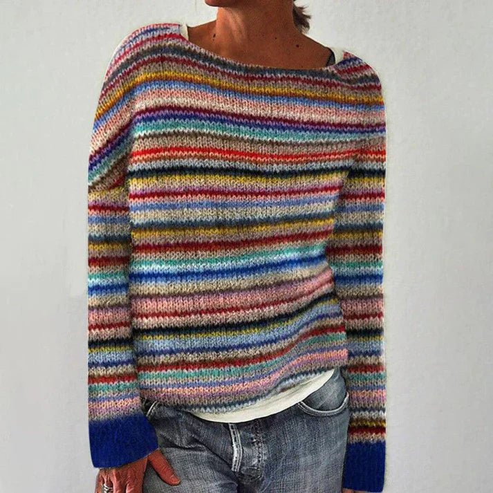 Colorful Striped Knit Sweater