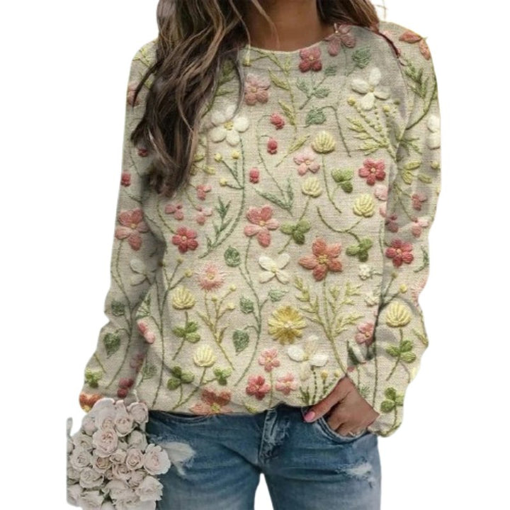 Floral Embroidered Knit Sweater