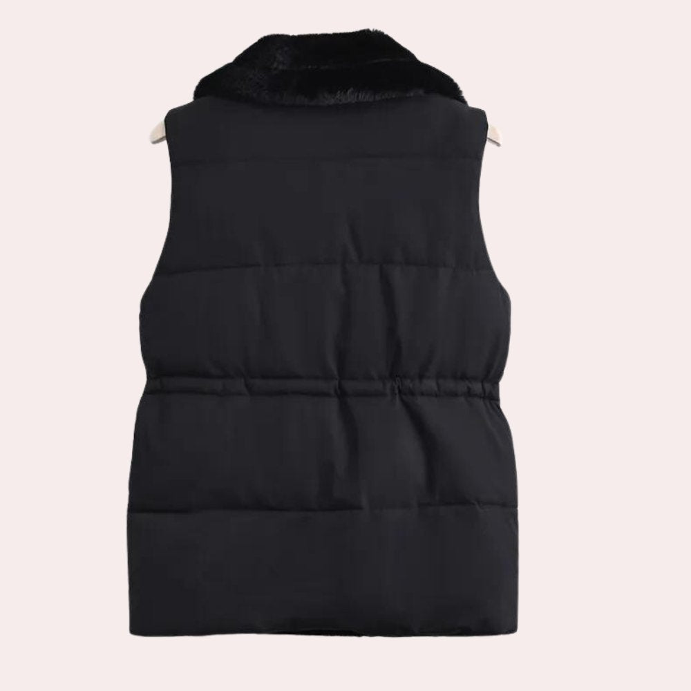 Fur Collar Puffer Vest