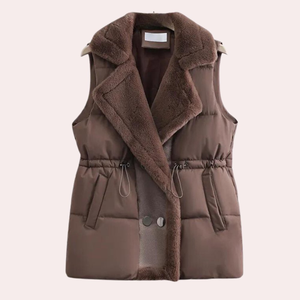 Fur Collar Puffer Vest