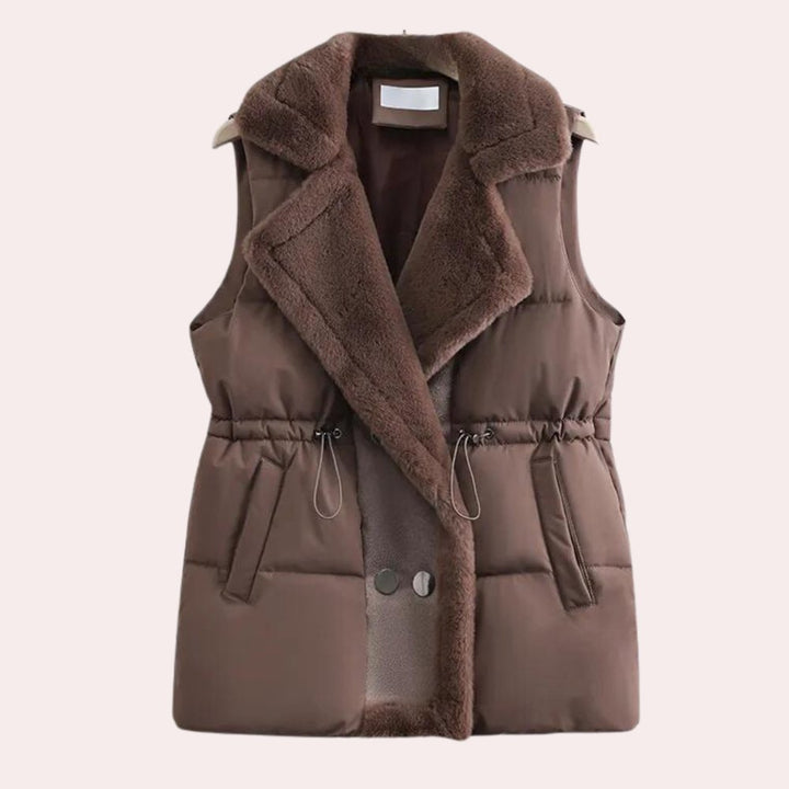 Fur Collar Puffer Vest